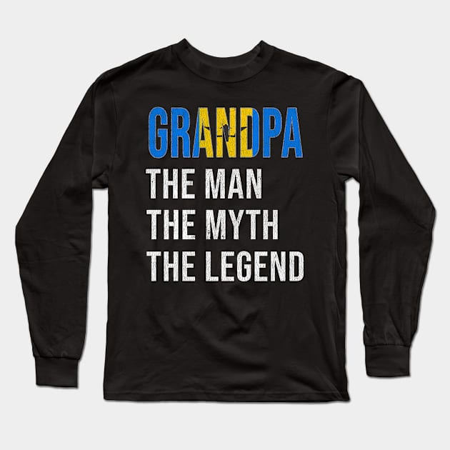 Grand Father Barbadian Grandpa The Man The Myth The Legend - Gift for Barbadian Dad With Roots From  Barbados Long Sleeve T-Shirt by Country Flags